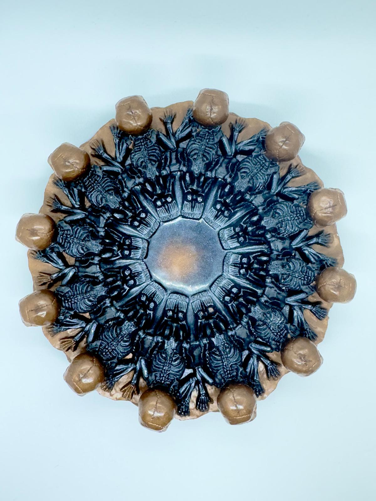 Skeleton Skull Ashtray Black/Brown